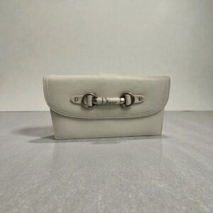 Dior Vintage Off-White Leather Women's Wallet